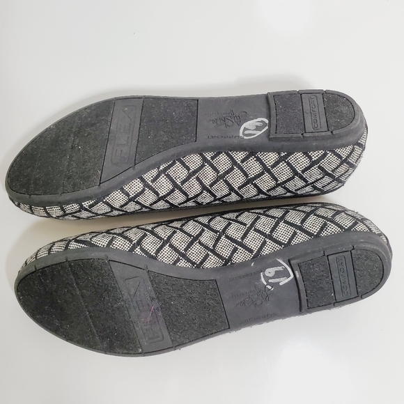 Life Stride Ballet Flat Gray Black White Checkerboard Toe Size 6 - Picture 6 of 9